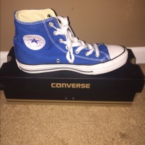 Women's royal blue high top converse sneakers