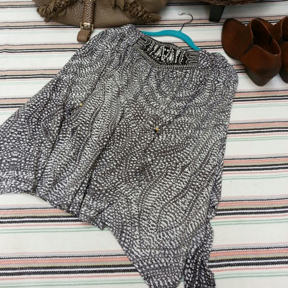 F21 Boho Print Asymmetrical Skirt