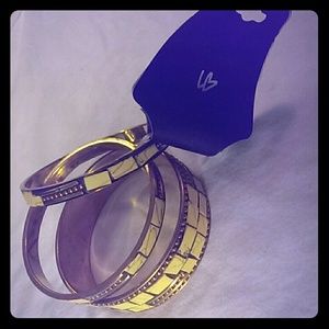 Set of 3 gold-tone bracelets (new with tags)