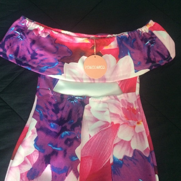 Off Shoulder BodyCon Floral Dress - Picture 3 of 4