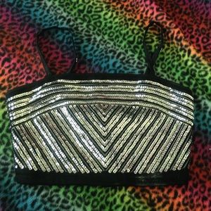 Sequin Cropped Tank