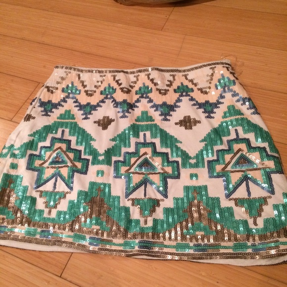 Turquoise Sequence Skirt