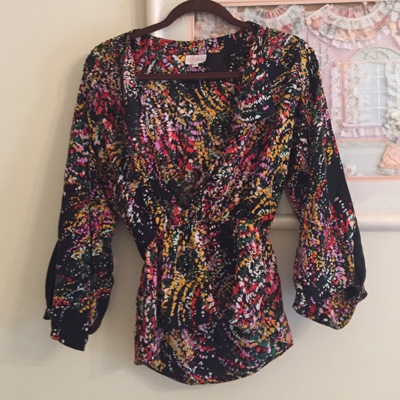 Long sleeve silk Parker top - Picture 2 of 2