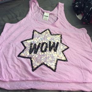 sequin wow pink Victoria's Secret tank top purple
