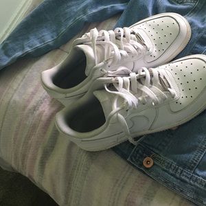 all white high top forces