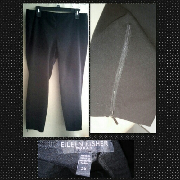 comfy straight leg stretch black ankle zip pants