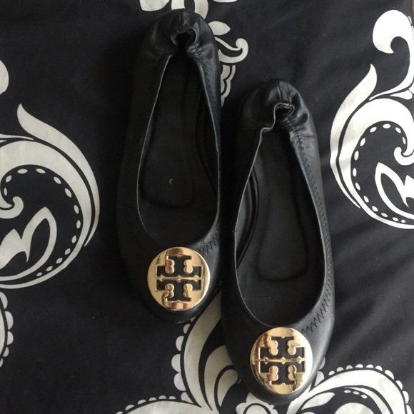 Tory Burch Reva Leather Ballerina Flats (Size 8)
