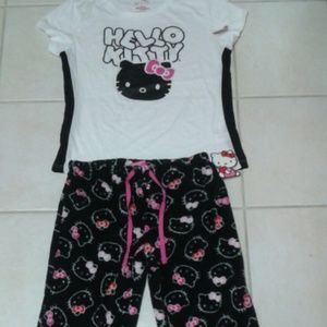 NWT Hello Kitty Shirt & Fleece Pants