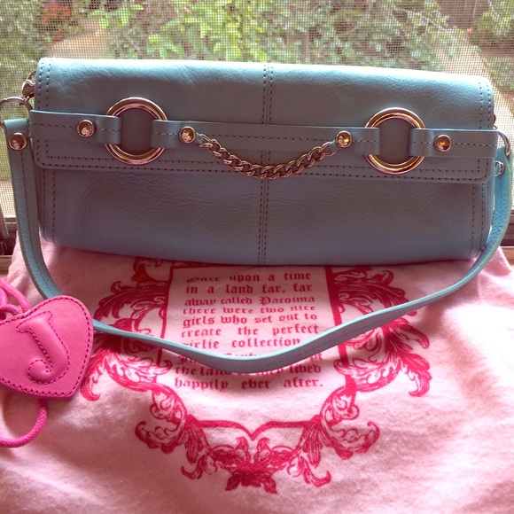 Juicy Couture teal blue mini clutch
