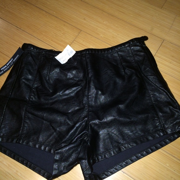 Black Vegan Leather shorts
