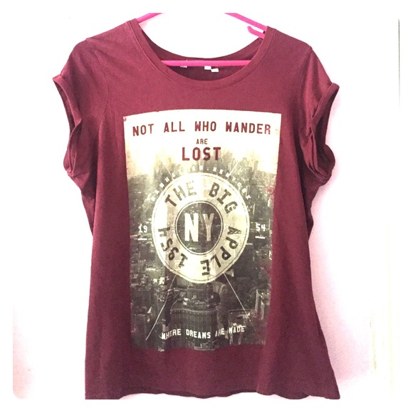 T shirt, maroon graphic tee size 12