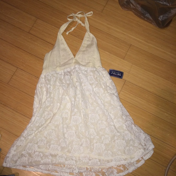 Forever 21 ivory halter lace dress