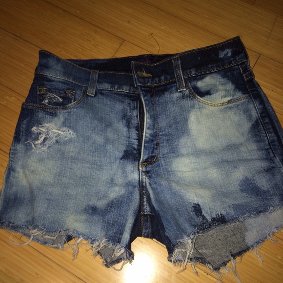 Handmade tie-die high waisted shorts