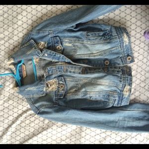 Distressed denim jacket