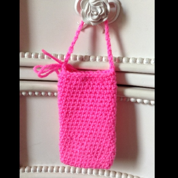 Pink Hand-Crochet iPhone/iPod Pouch - Picture 2 of 3