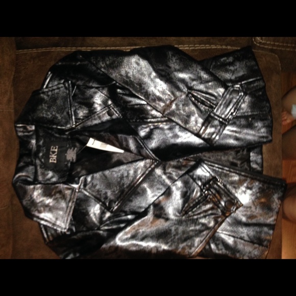 Buckle leather jacket NWT