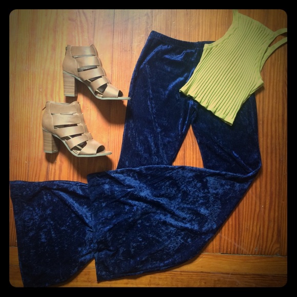 Crushed Velvet Bell Bottoms
