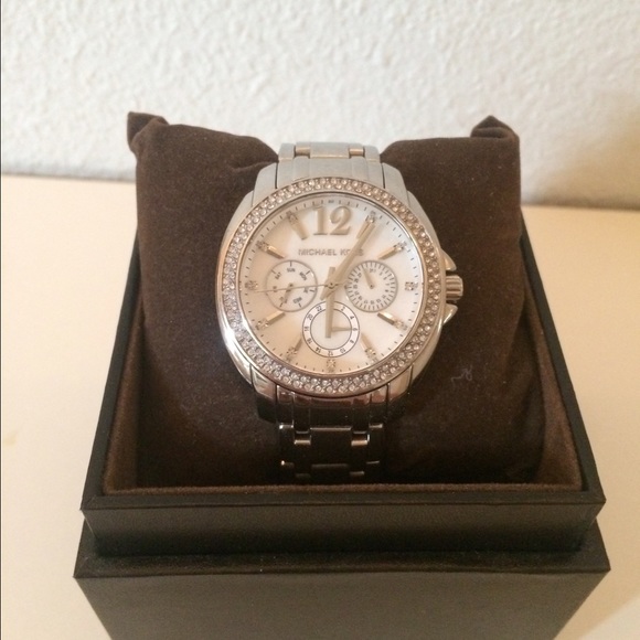Michael Kors Accessories - Michael Kors Silver Pearl Faced Watch