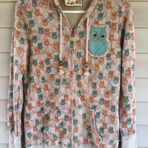 Patterned Owl Hoodie