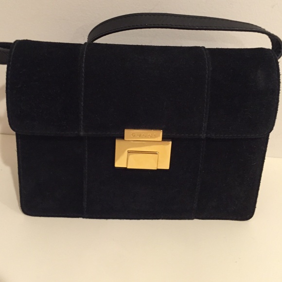 Black Suede Gucci Handbag