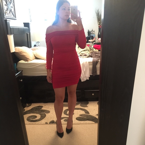 LIKE NEW! Gorgeous red off the shoulder dress