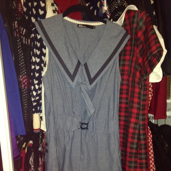 ❌SOLD!❌ Modcloth Dear Creatures sailor romper sz M - Picture 4 of 4