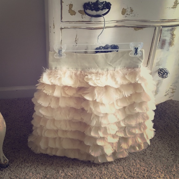 Cream feathered skirt