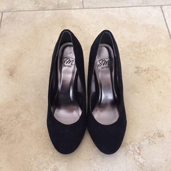 black suede pumps