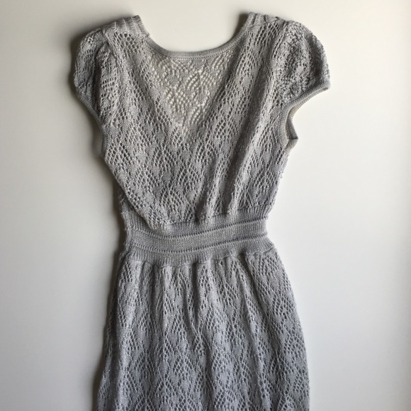 Vintage Coverup Crochet Knit Dress in Silver - Picture 4 of 4