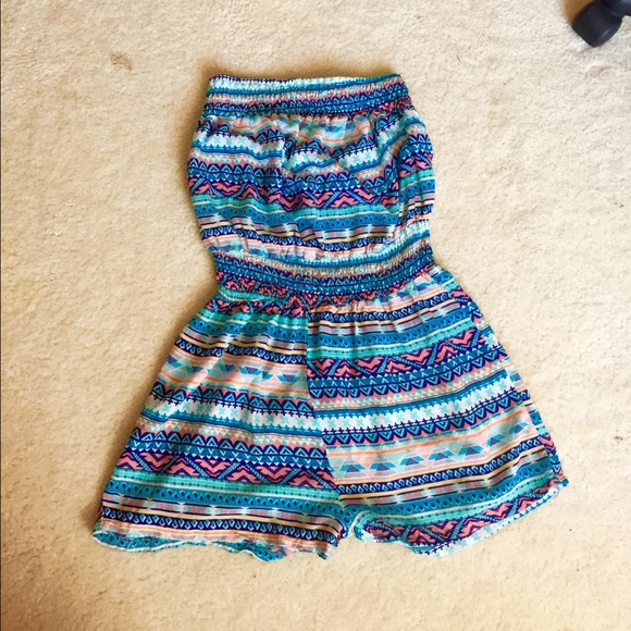 Rue 21 strapless romper Tribal colorful ❤️💕