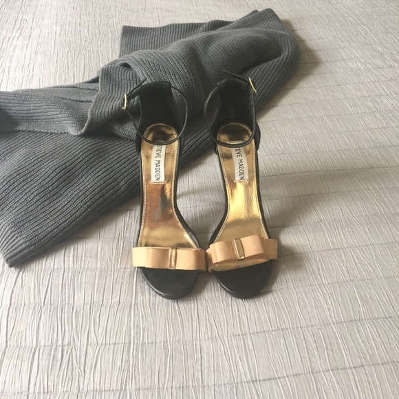 Black and Tan 4" heels with ankle strap