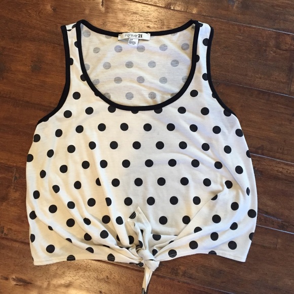 Forever 21 polka dot crop-top
