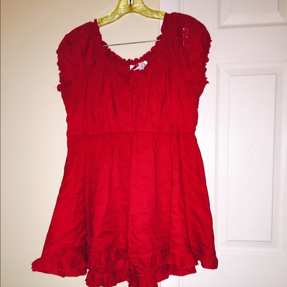 Eyelet peasant top juniors plus