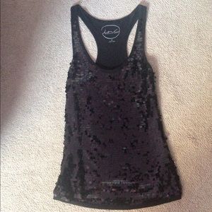 VERY cute shiny black tank top