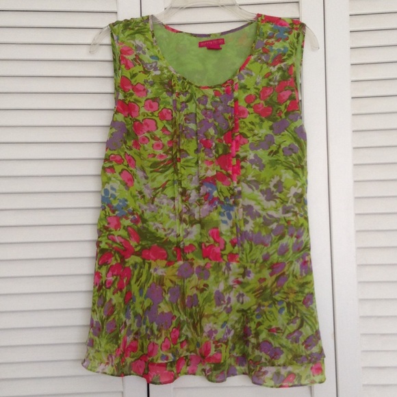 Silky floral peplum bright blouse