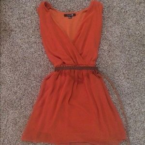 Womens Orange Dress with Belt