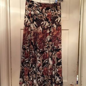 RAFAELA BROWN/CREAM/ORANGE SKIRT 100% RAYON