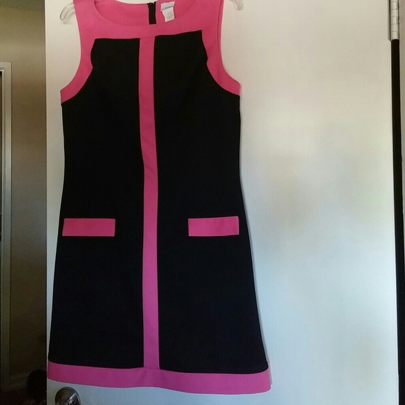 Pink and black dress