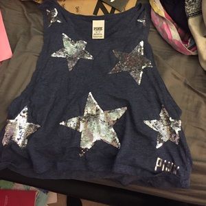 4th of July star sequin blue shirt