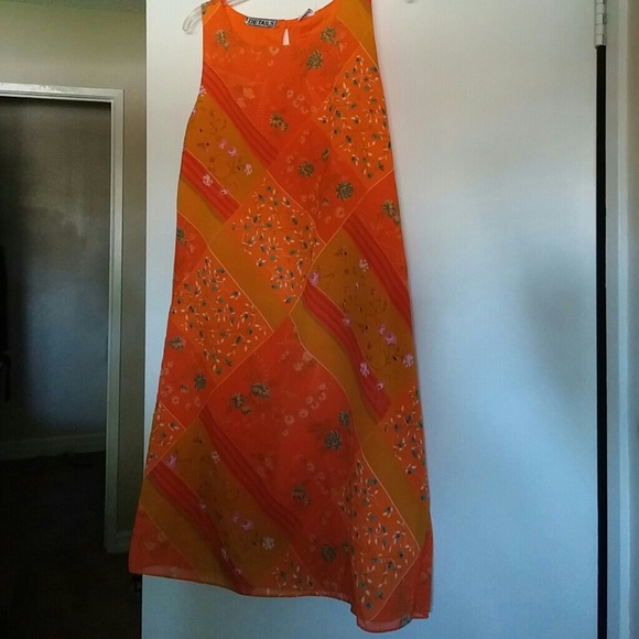 Orange floral dress