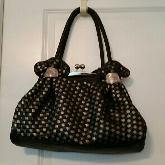 Brand New Black and Silver Faux Leather Handbag