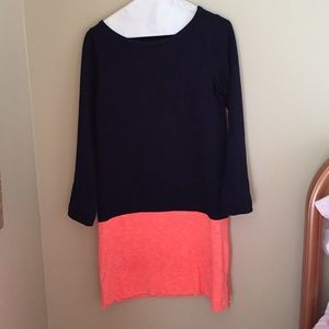 J.crew navy and bright orange dress