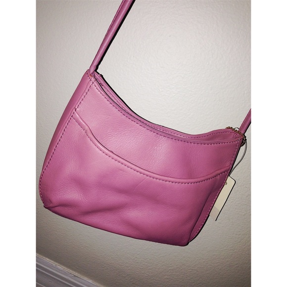 Genuine Leather Mauve Crossbody Bag - Picture 1 of 2