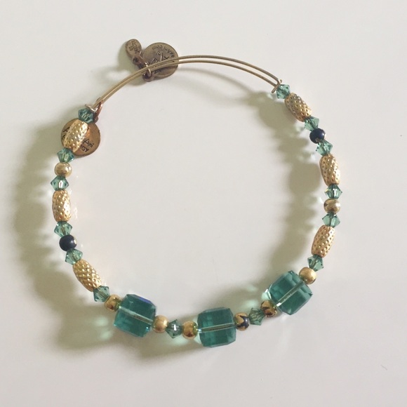 Alex & Ani teal Swarovski crystal bangle