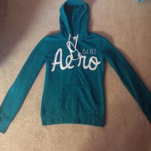 very cute aero turquoise zip up jacket