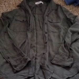 Abercrombie olive long button up