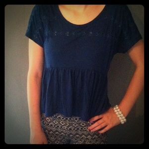 Reserved Navy blue peplum blouse