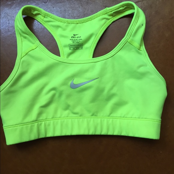 Neon yellow Nike sports bra