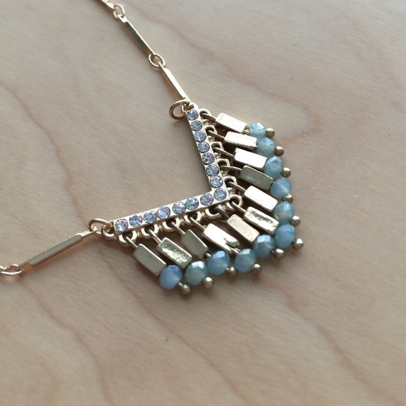 Gold Chevron Tassel Necklace - Picture 3 of 3