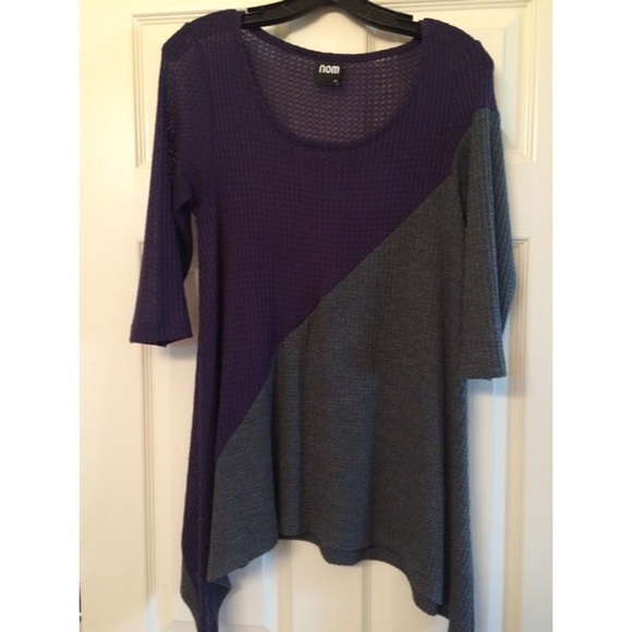 NOM grey and purple maternity sweater size xs.